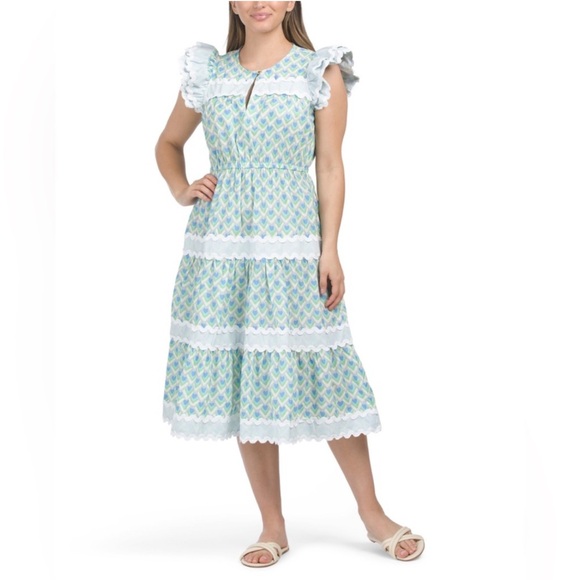 Sail to Sable Midi Ric Rac Dress - Size L NWT! - Picture 1 of 6